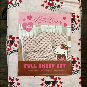 Hello Kitty Pink and Red Full Sheet Set
